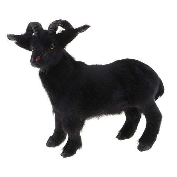 Accessories Plush Sculptures Model Plush Sheep Lamb Miniatures Kids Toys Black, 7.48x6.70x2.17inch, 17cm Height