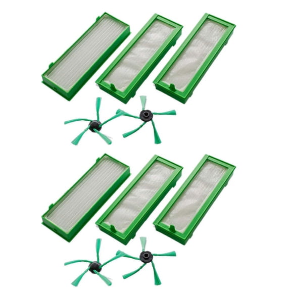 Accessories Set for Kobold VR200 & VR300 Vacuum Robots - 6X HEPA Filters & 4X Side Brushes