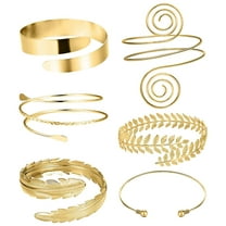 Accessories Simple Metal Armband Set Female European American Leaf Geometric Spiral Arm Bracelet Can Be Adjusted GLOD