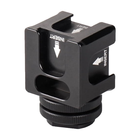 Accessories Universal Aluminium Alloy Cold Shoe Camera Mount Adapter With 4 Cold Shoe Mount 1/4 Inch Screw Mount For Microphone LED Video Light Monitors Camera Accessories For