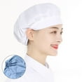thumbnail image 1 of Accessories Women Man Bundled Hair Work Wear Food Service Cotton Cook Hat Wrap Hair Hat Chef Cap Dust proof Work Cap WHITE, 1 of 8