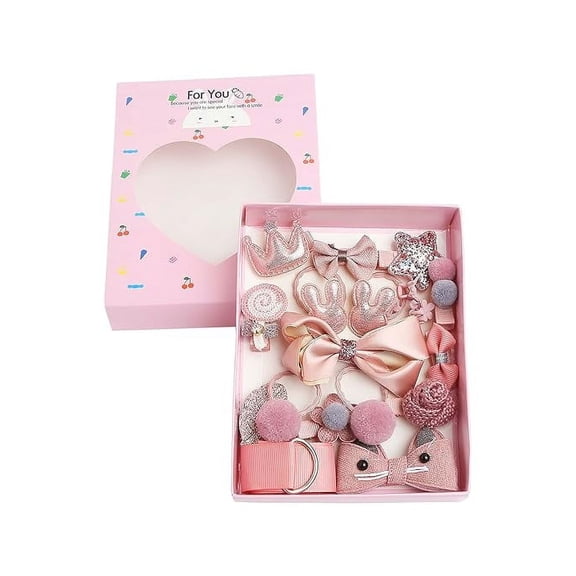Accessorize Kingdom 18Pcs/Set Mix Style Headwear Set Children Accessories Ribbon Bow With Full Covered Clips Hairpins For Girls Princess Crown Hair Accessories With Gift Box 1 (Pack of 1)
