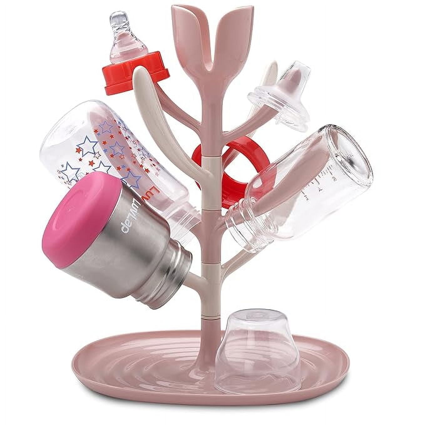 Accessorize Kingdom Baby Bottle Drying Rack, 360° rotatable, high capacity, compact, space saving, portable bottle dryer with nipple holder.