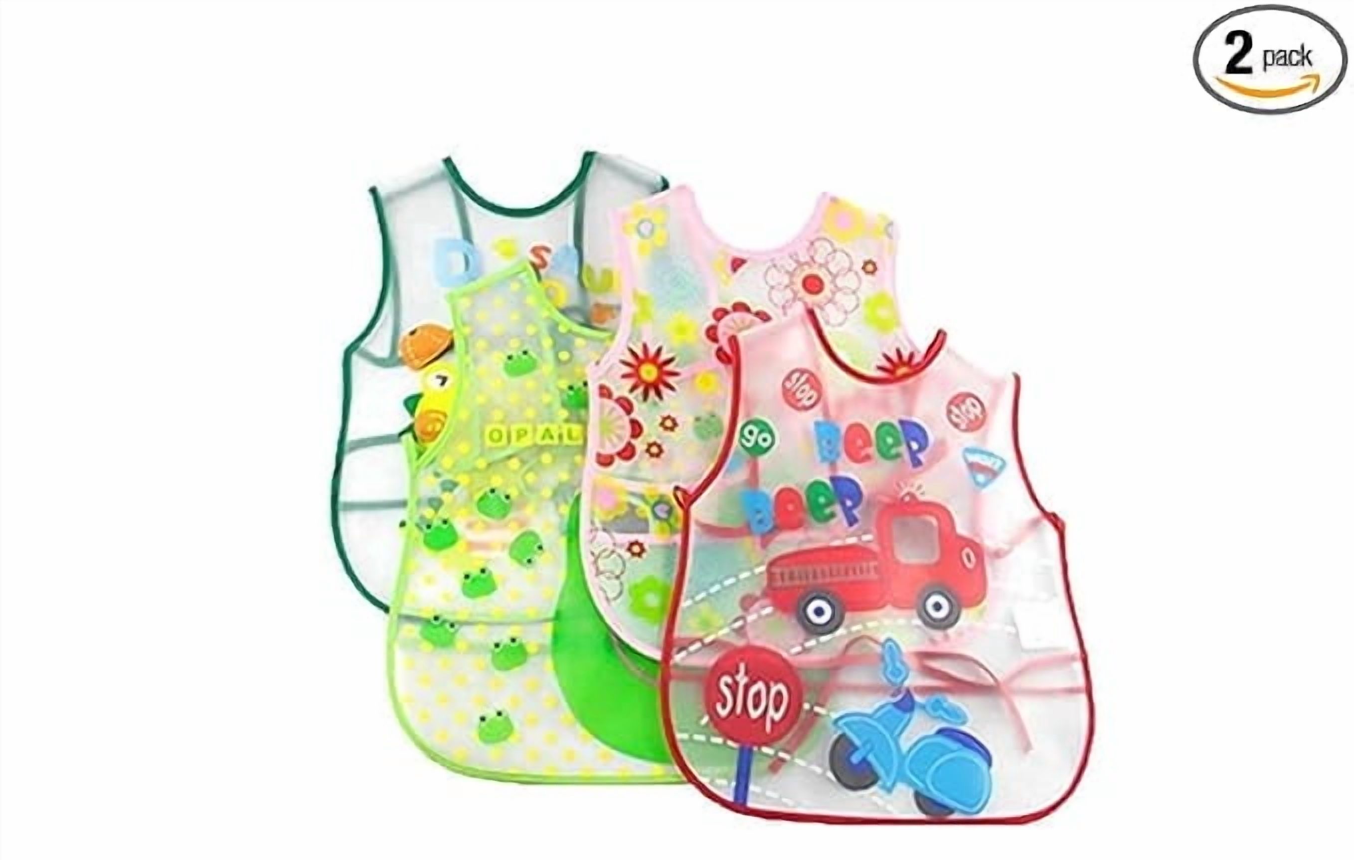 Accessorize Kingdom Plastic Waterproof Quick Dry Sleeveless Washable Printed Feeding Bibs Apron For New Born Kids & Toddler