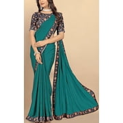 Accessorize Kingdom Women Printed Georgette Saree With Blouse Piece