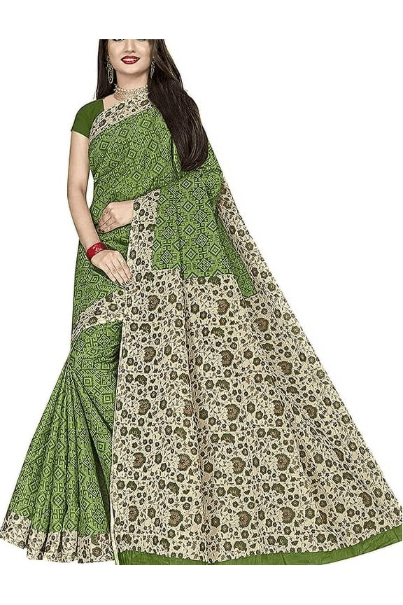 Women's Plain Weave Pure Cotton Saree Without Blouse Piece (AB16_Parent)