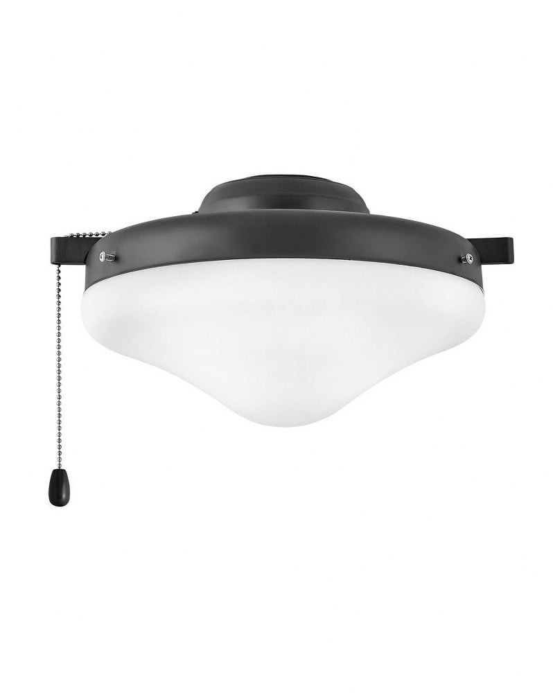 Heirloom Glass Matte Black 1-Light LED Ceiling Fan Light Kit