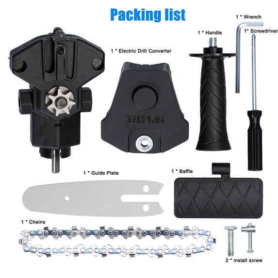 Accessory 4 Inch Electric Drill Modified To Electric Chainsaw Tool Attachment Electric Chainsaws Accessory Practical Modification Tool Set Woodworking Cutting Tool