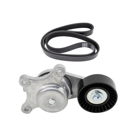 Accessory Belt and Tensioner 2 Piece - Compatible with 2008 - 2009 Ford Taurus X