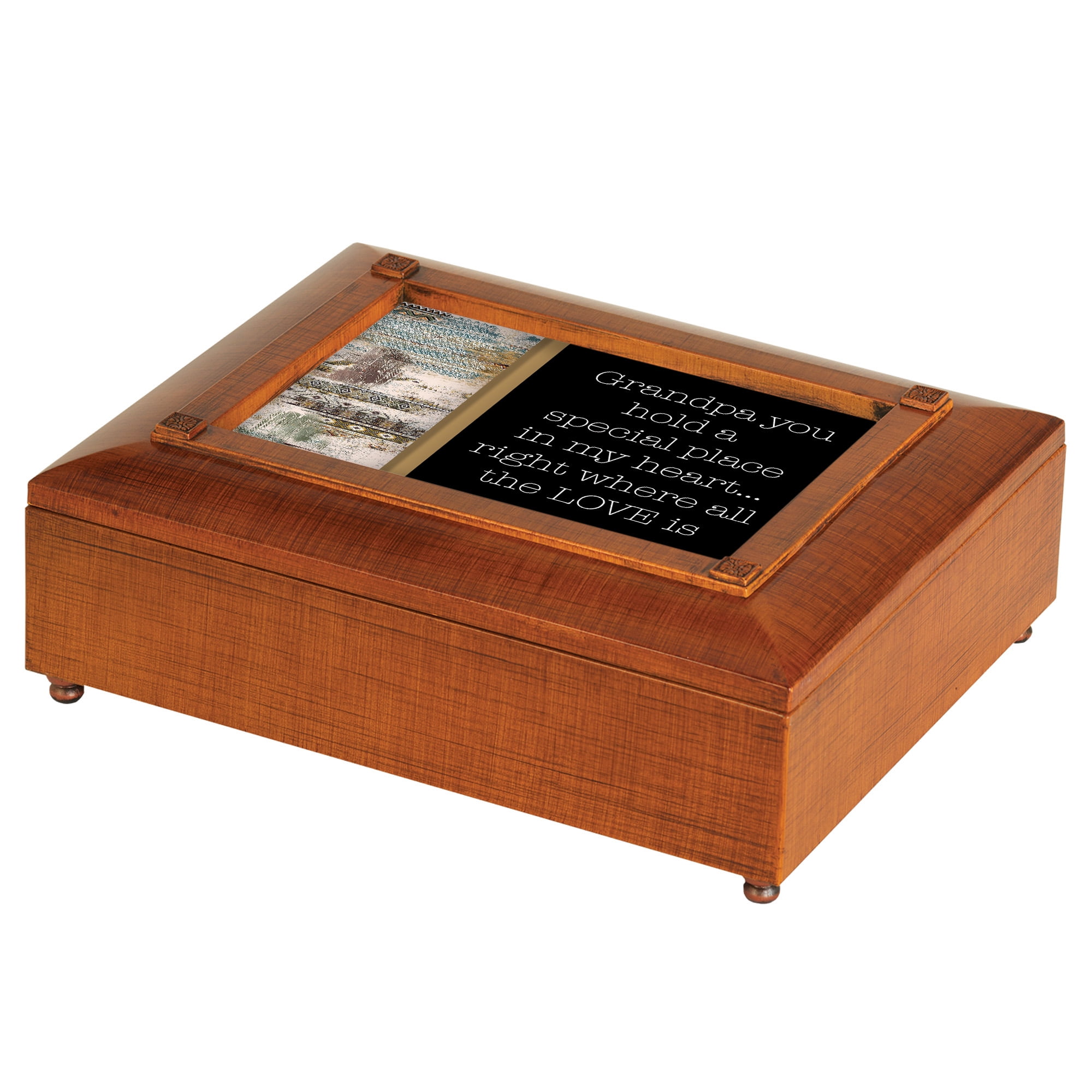 Cottage Garden JBRB15 Grandpa, You Hold A Special Place Woodgrain Finish Polymer Photo Frame Jewelry Valet Storage Box