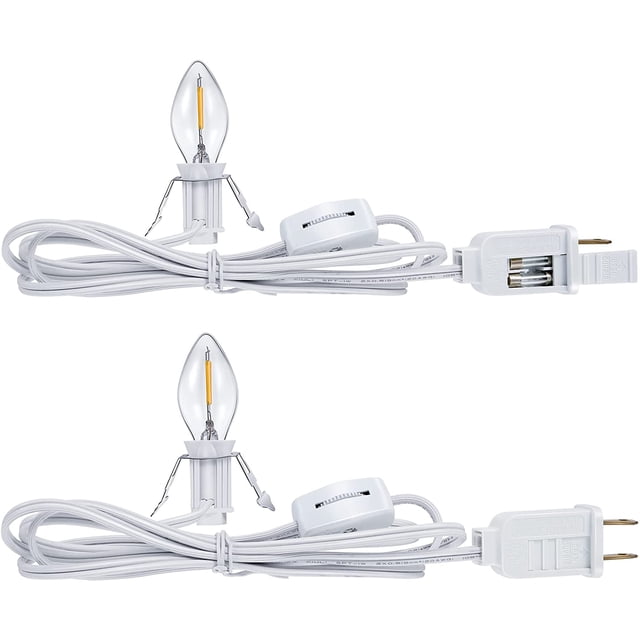 Accessory Cord with LED Light Bulb 6Ft for Christmas Village Houses