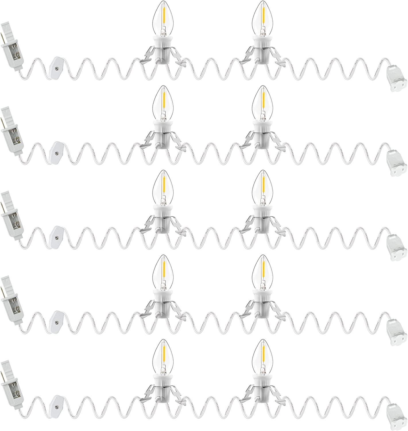 Accessory Cord with Two LED Bulbs Blow Mold Christmas Village Light