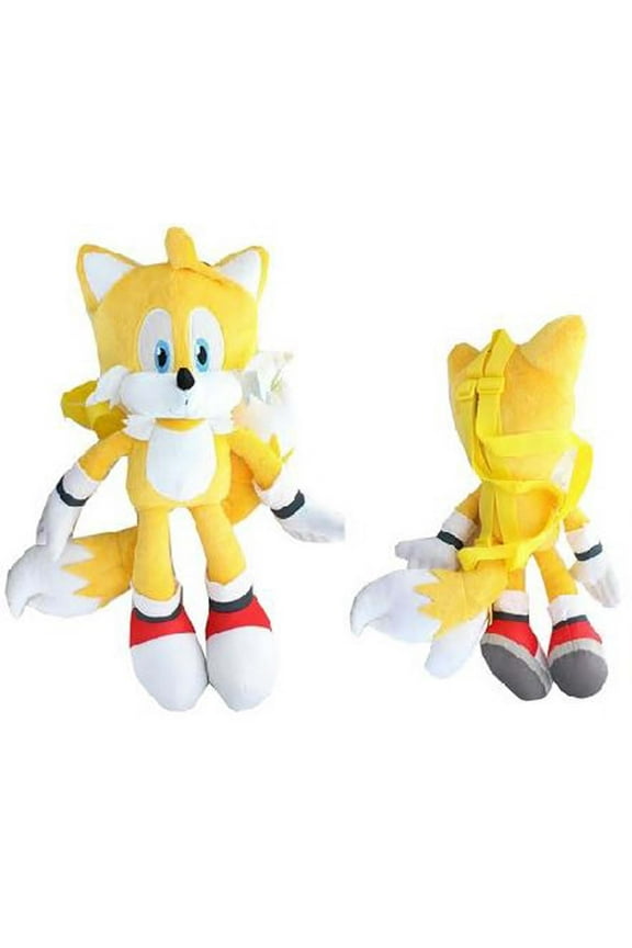 18 Inch Sonic Yellow Tails Plush Backpack