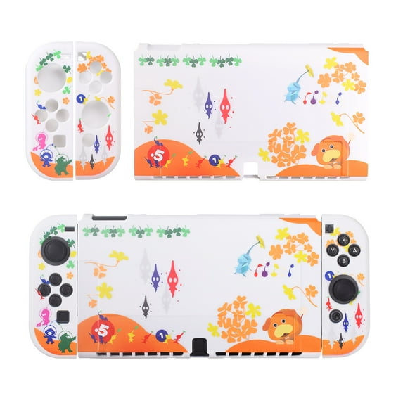 Accessory Kit for Nintendo Switch OLED - Themed Button Caps, Protective Case, Carrying Case & Stand
