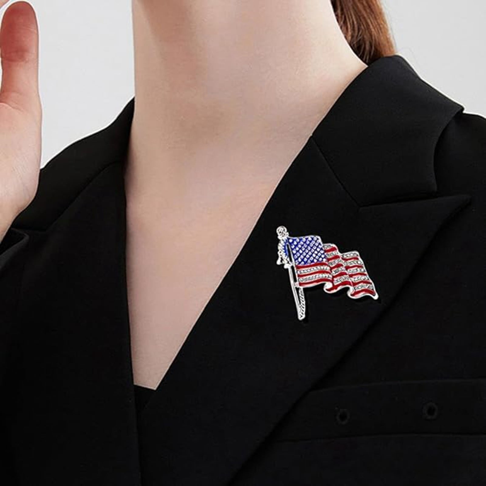 Accessory Ornament Flag Brooch Waving Flag Lapel Pin Sparkling
