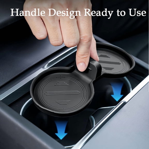 Accessory Slot Slide Limit Clip for The Center Console of The for TESLA Model Y 2025 Update And The for TESLA Model 3 Highlander 2024-2025, Including Cup Holder Inserts And Silicone Retainers