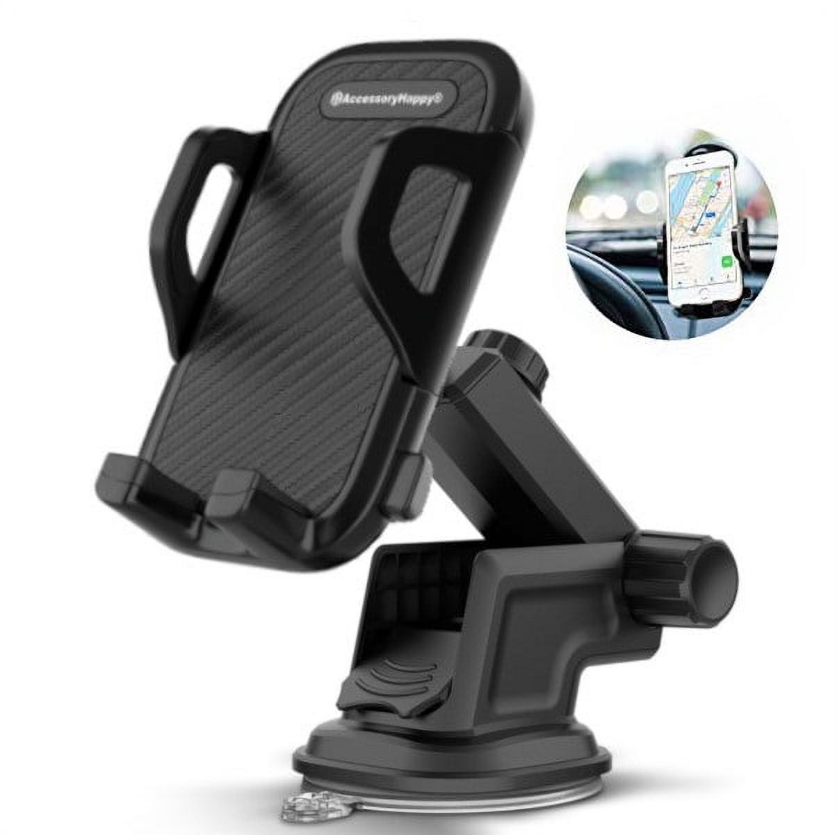 AccessoryHappy Dash Windshield Office Desk Phone Mount Universal Adjustable Multi-Angle Car Mount for Holder Stand Cell Phone iPhone Xs/XS Max/X/8/7 Plus/Galaxy - image 1 of 8