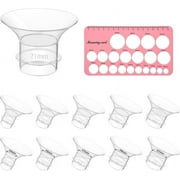 Accevo Flange Sizing Kit - Includes 10PCS Flange Inserts in 13/15/17/19/21mm Sizes and Nipple Ruler, Compatible with Momcozy S12 Pro/S9 Pro/S12/S9/Medela/Spectra and other Wearable Breast Pumps with 2