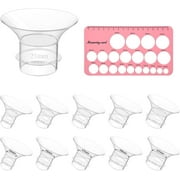 Accevo Flange Sizing kit 10PCS Flange Inserts 13/15/17/19/21mm & Nipple Ruler, Compatible with Momcozy S12 Pro/S9 Pro/S12/S9/Medela/Spectra etc Wearable Breast Pump 24mm Flange/Shield