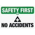 thumbnail image 1 of No Accidents Warning Sign, Slogan Metal Signs for Home Business Outdoor Indoor Road Yard Garage Street Wall Caution Custom Decor 12 x 8 Inch, 1 of 4