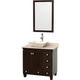 thumbnail image 1 of Acclaim 36 in. W Vanity In Espresso With Marble Vanity Top In Ivory, Bone Sink And Mirror, 1 of 1