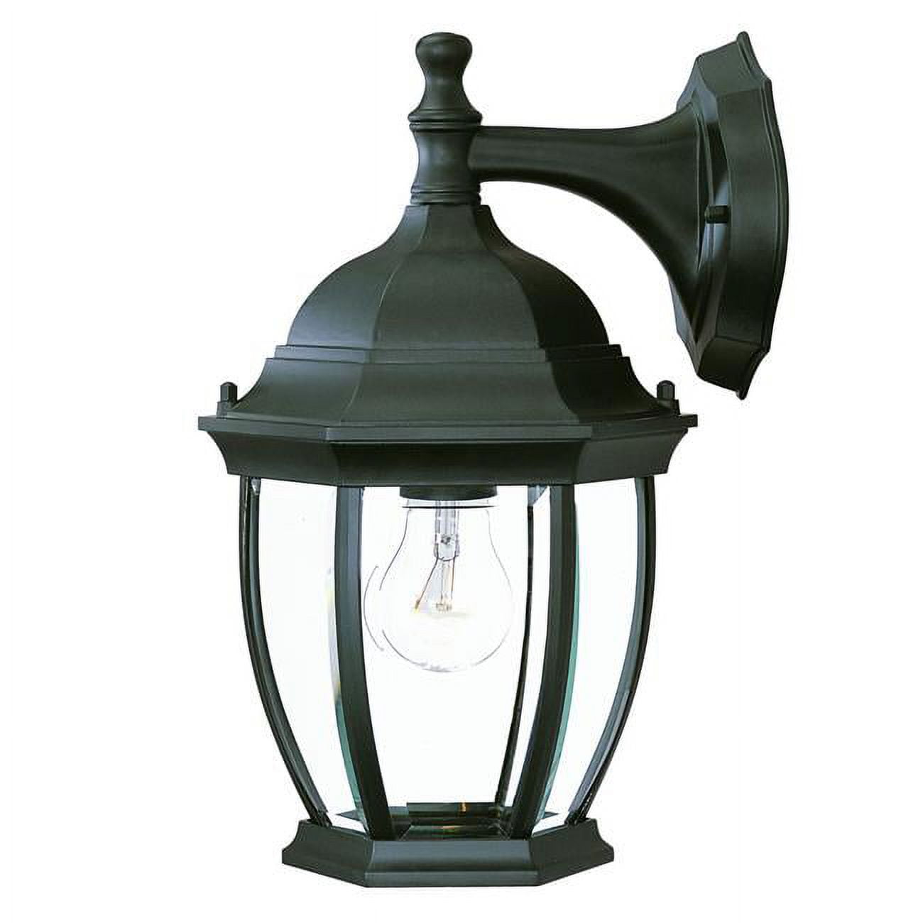Matte Black Cast Aluminum Outdoor Wall Lantern