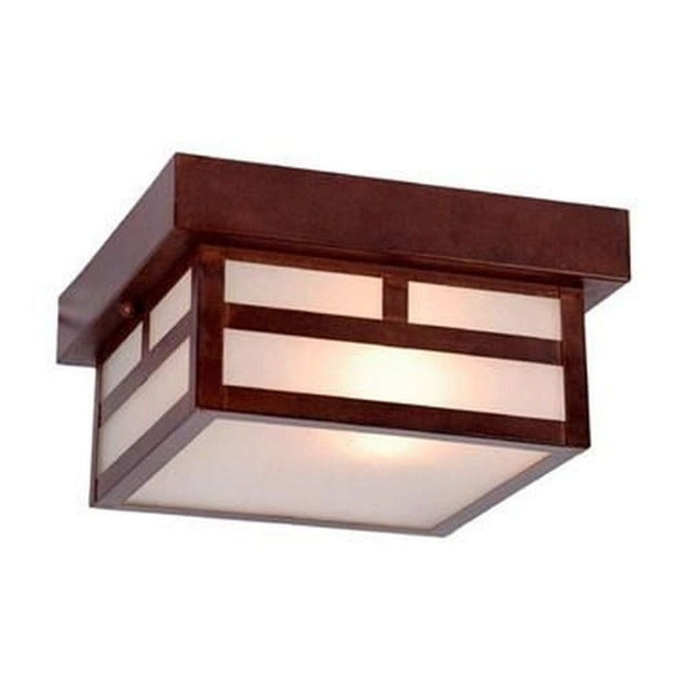 Artisan Architectural Bronze 8.25" Frosted Glass Outdoor Ceiling Light