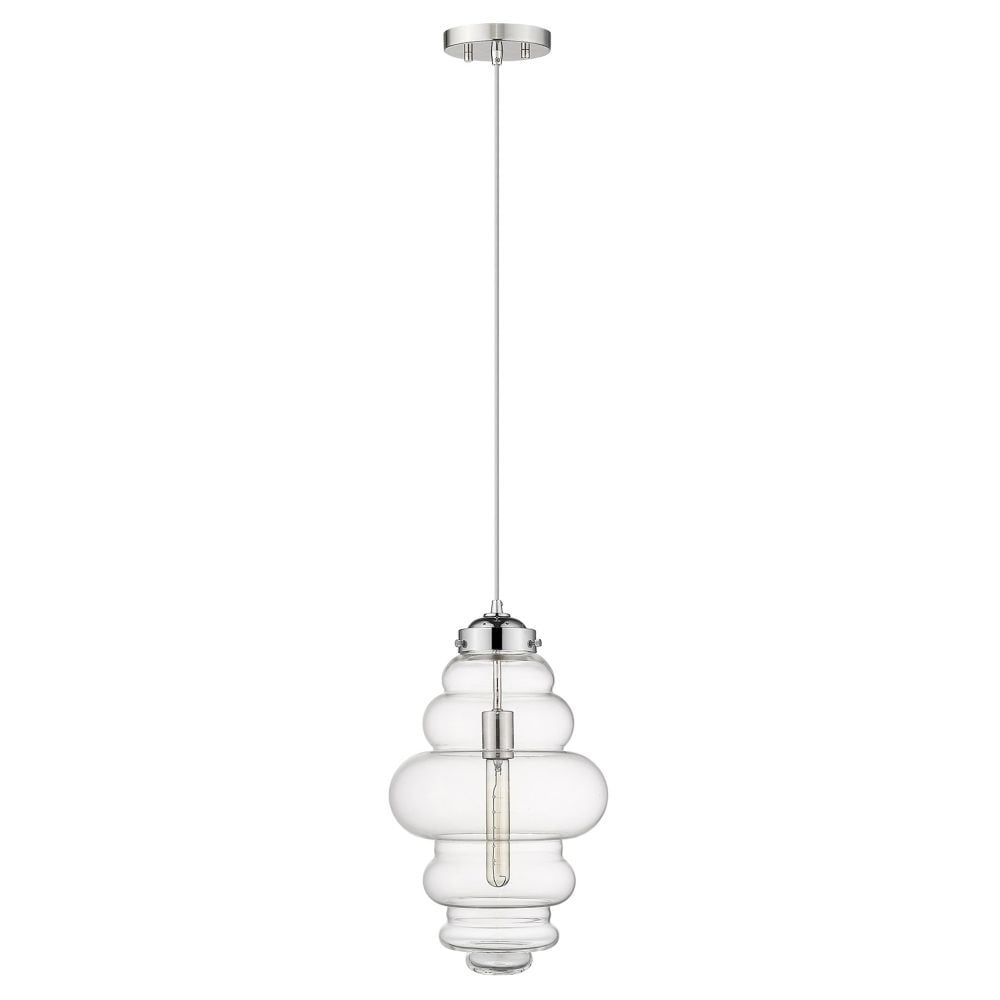 Polished Nickel Glass Globe Mini Pendant Light