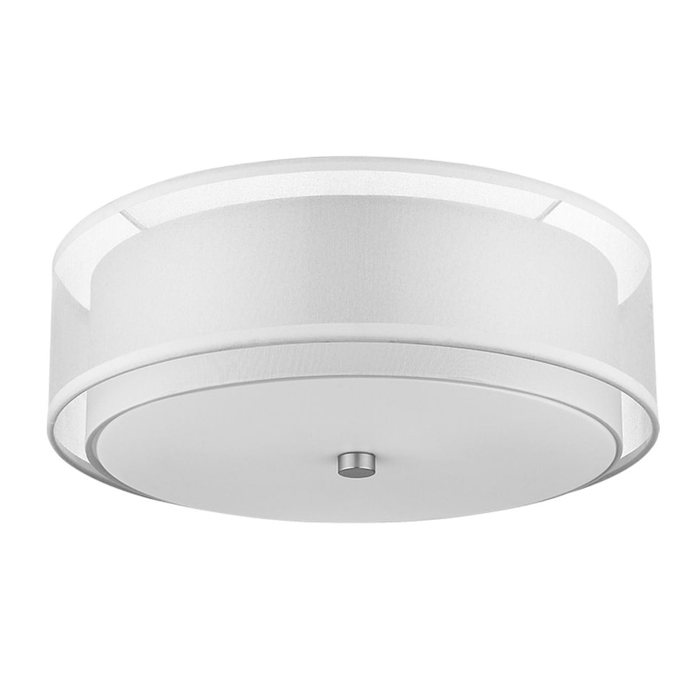 Elysian 16" Brushed Nickel LED Drum Flush Mount Light