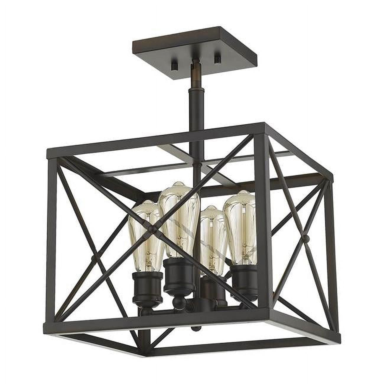 Brooklyn 14.75" Oil-Rubbed Bronze Geometric Globe Pendant Light