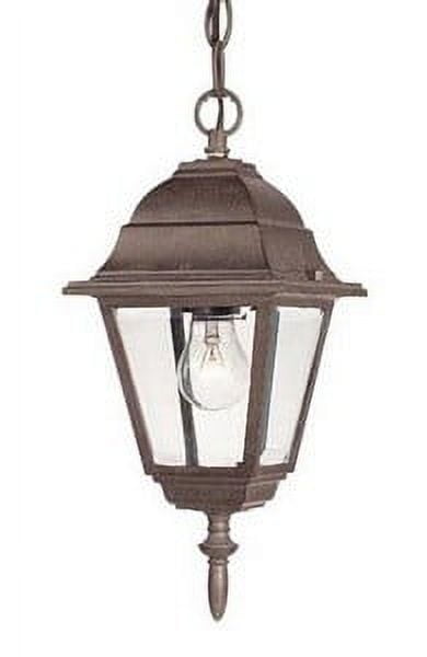 Cast Aluminum 1-Light Outdoor Hanging Lantern with Clear Beveled Glass