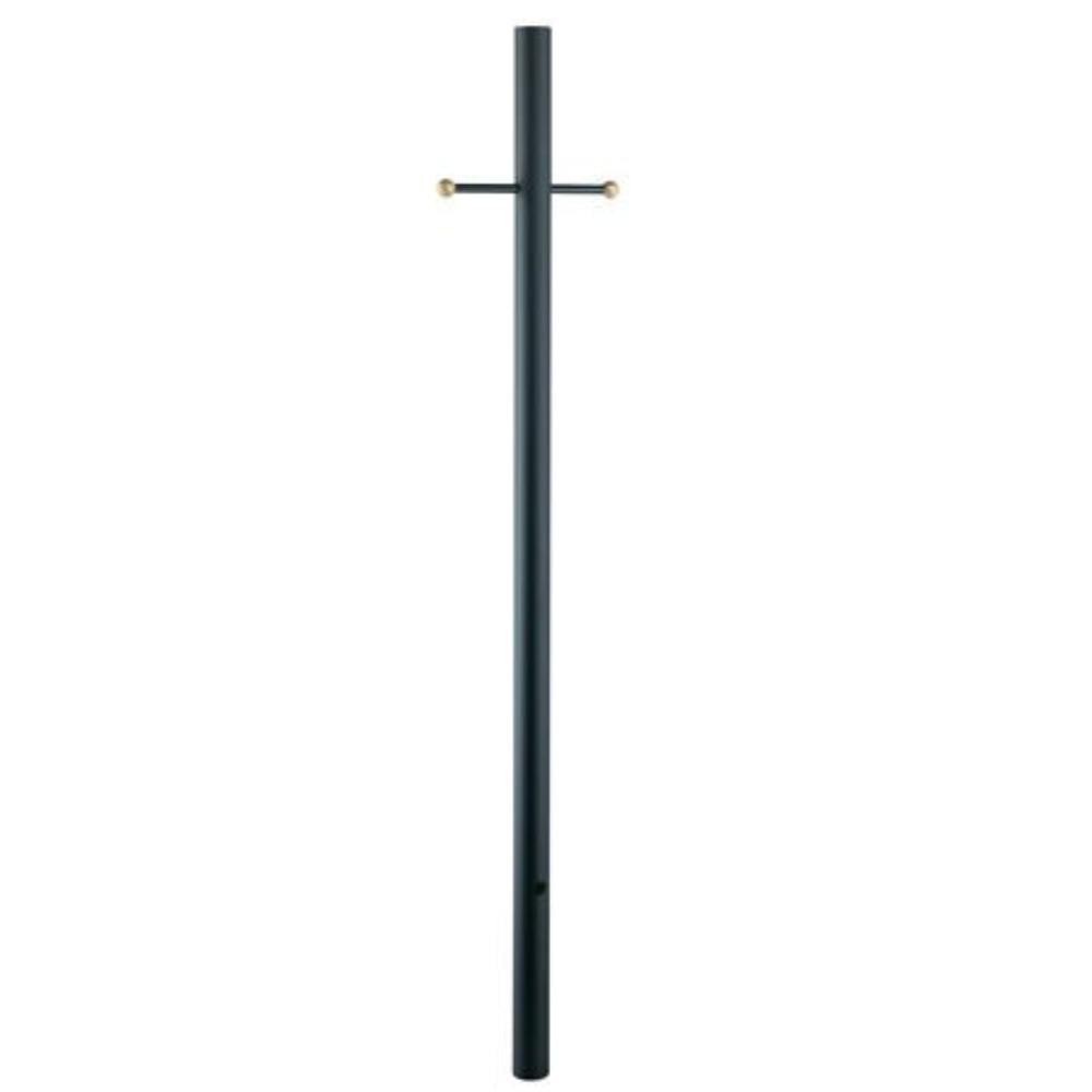 Matte Black 84-Inch Aluminum Outdoor Lamp Post with Cross Arm