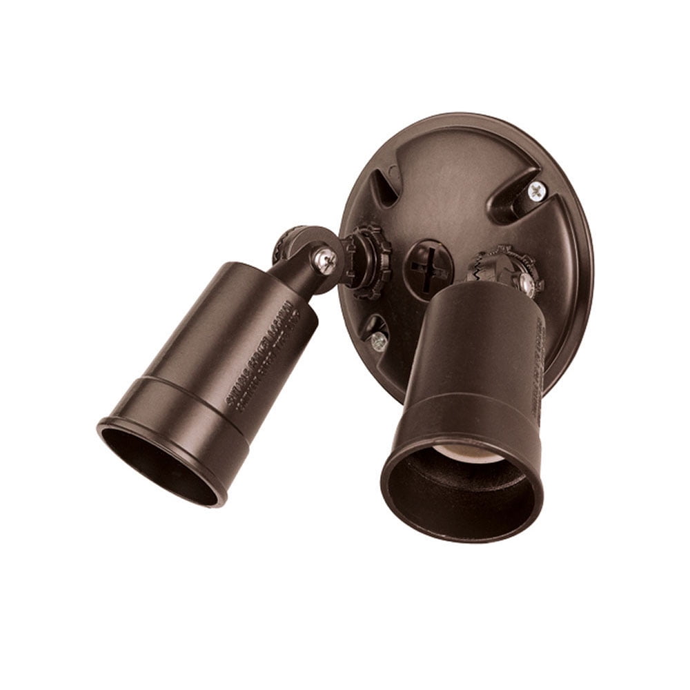 Bronze Dual Head Outdoor Flood Light Fixture