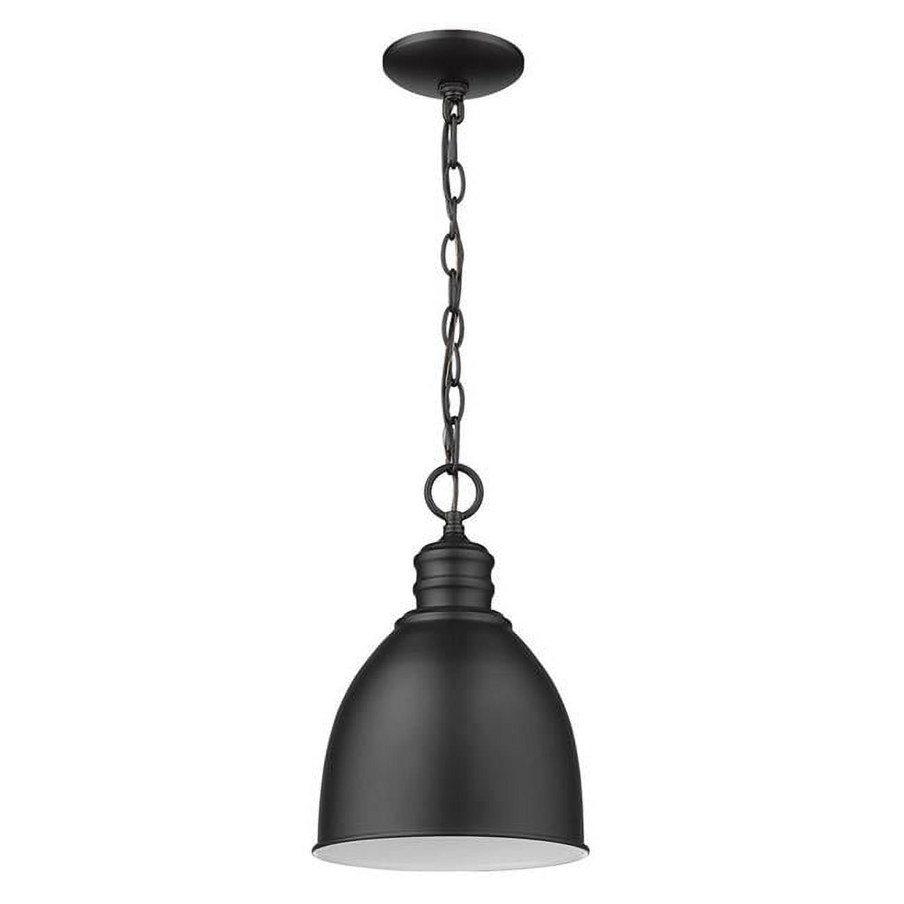 Acclaim Lighting IN11171BK 13.25 in. Colby 1-Light Matte Black Pendant with Gloss White Interior Shade - image 1 of 3