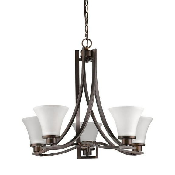 Acclaim Lighting IN11270ORB Mia 5-Light Oil-Rubbed Bronze Chandelier with Etched Glass Shades