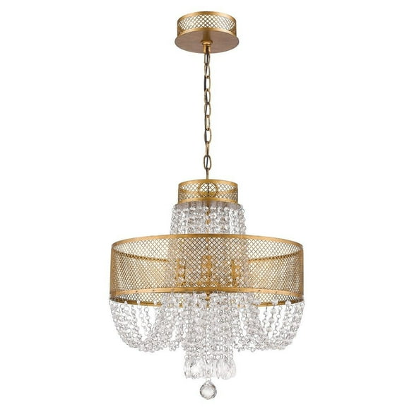 Acclaim Lighting IN11310AG Viola 4-Light Antique Gold Crystal Chandelier