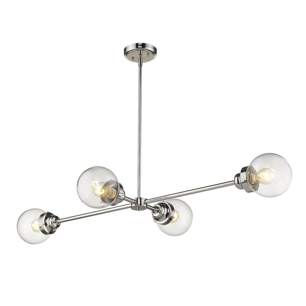 Portsmith Polished Nickel 48" Linear Glass Chandelier with LED