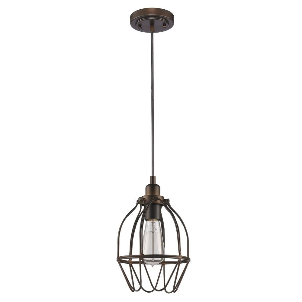 Brielle Retro Mini Globe Pendant in Polished Nickel and Bronze