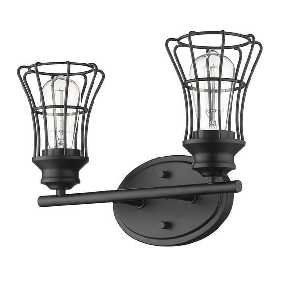 Piers 2 - Light Matte Black / Black Steel Wall Sconce