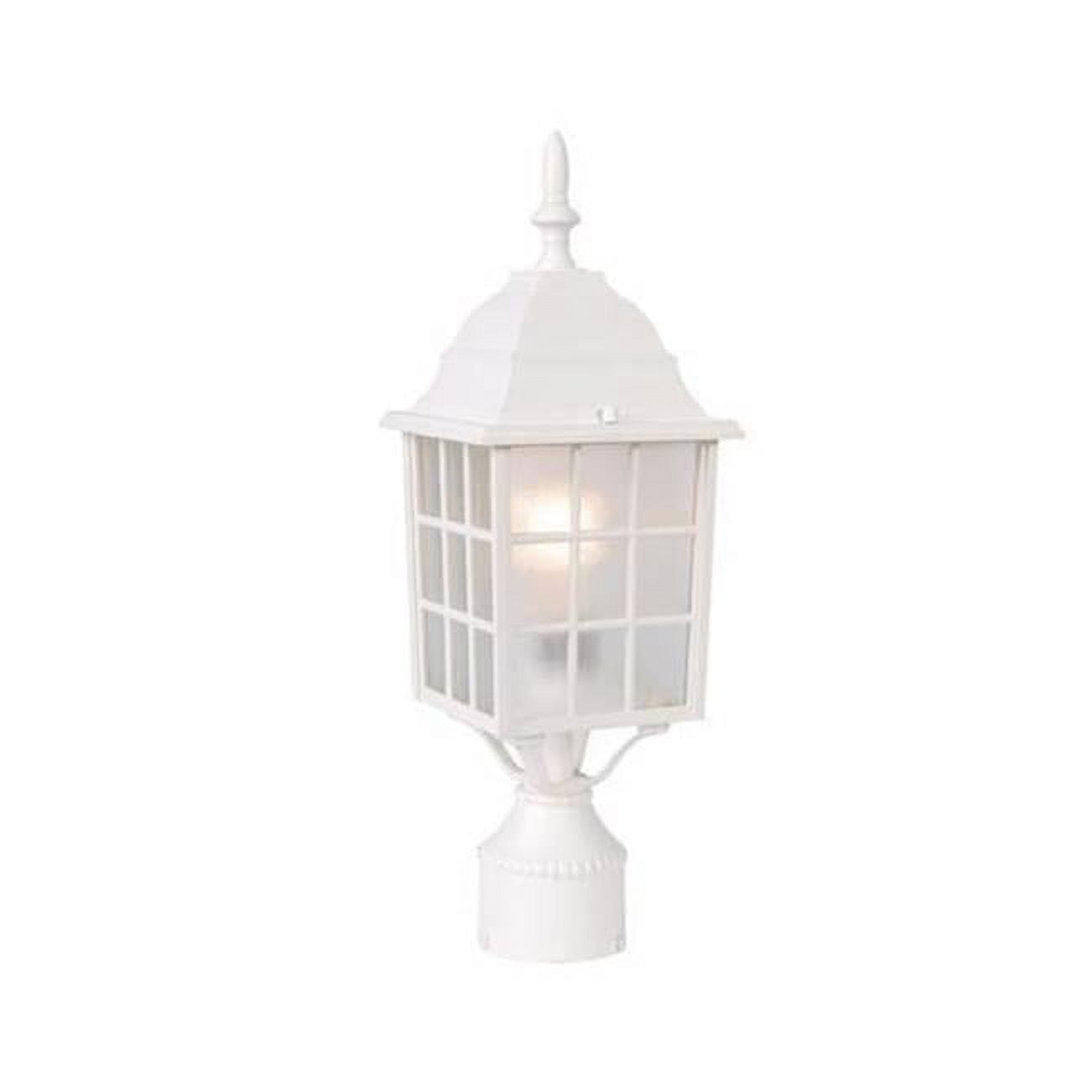Textured White Aluminum Coastal Post Mount Light