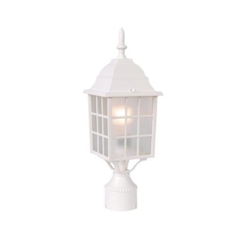 Textured White Aluminum Coastal Post Mount Light