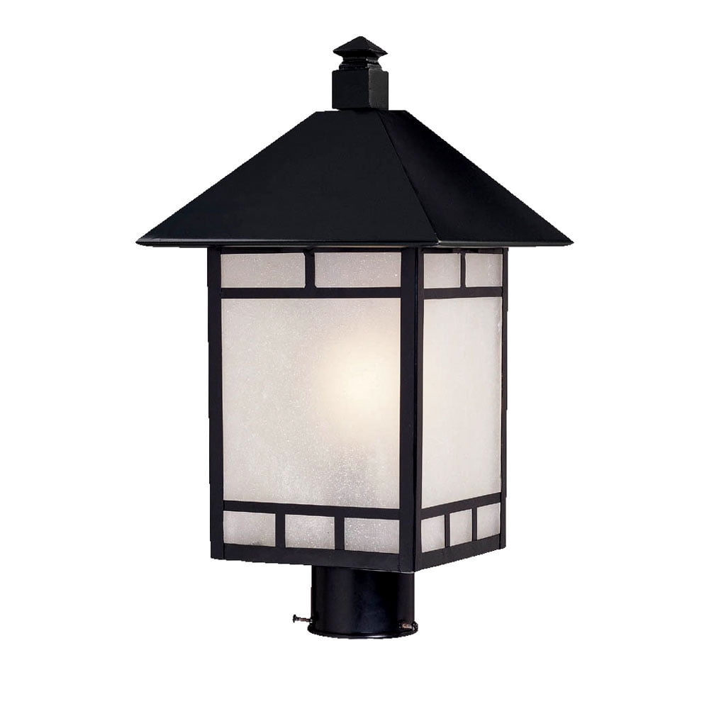 Matte Black Steel Outdoor Post Mount Light