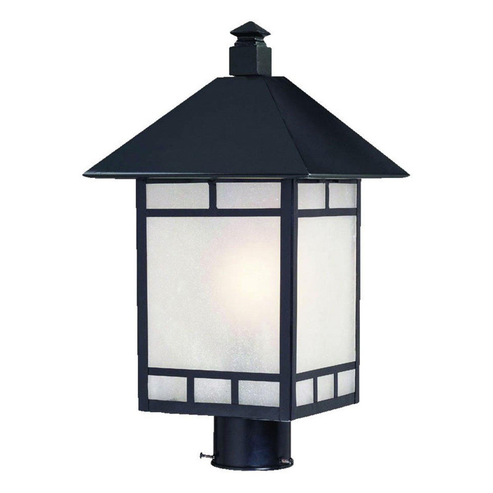 Matte Black Steel Outdoor Post Mount Light