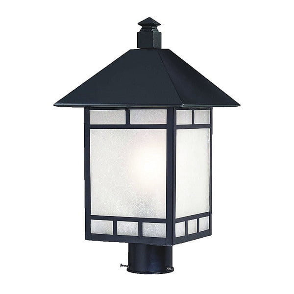 Matte Black Steel Outdoor Post Mount Light