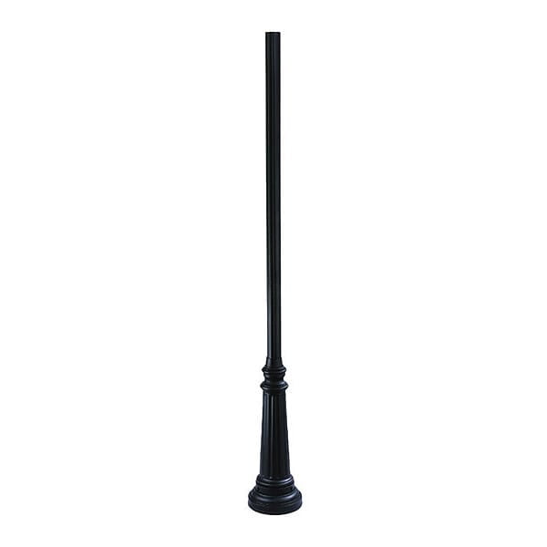 Classic 8' Fluted Cast Aluminum Outdoor Light Post - Matte Black