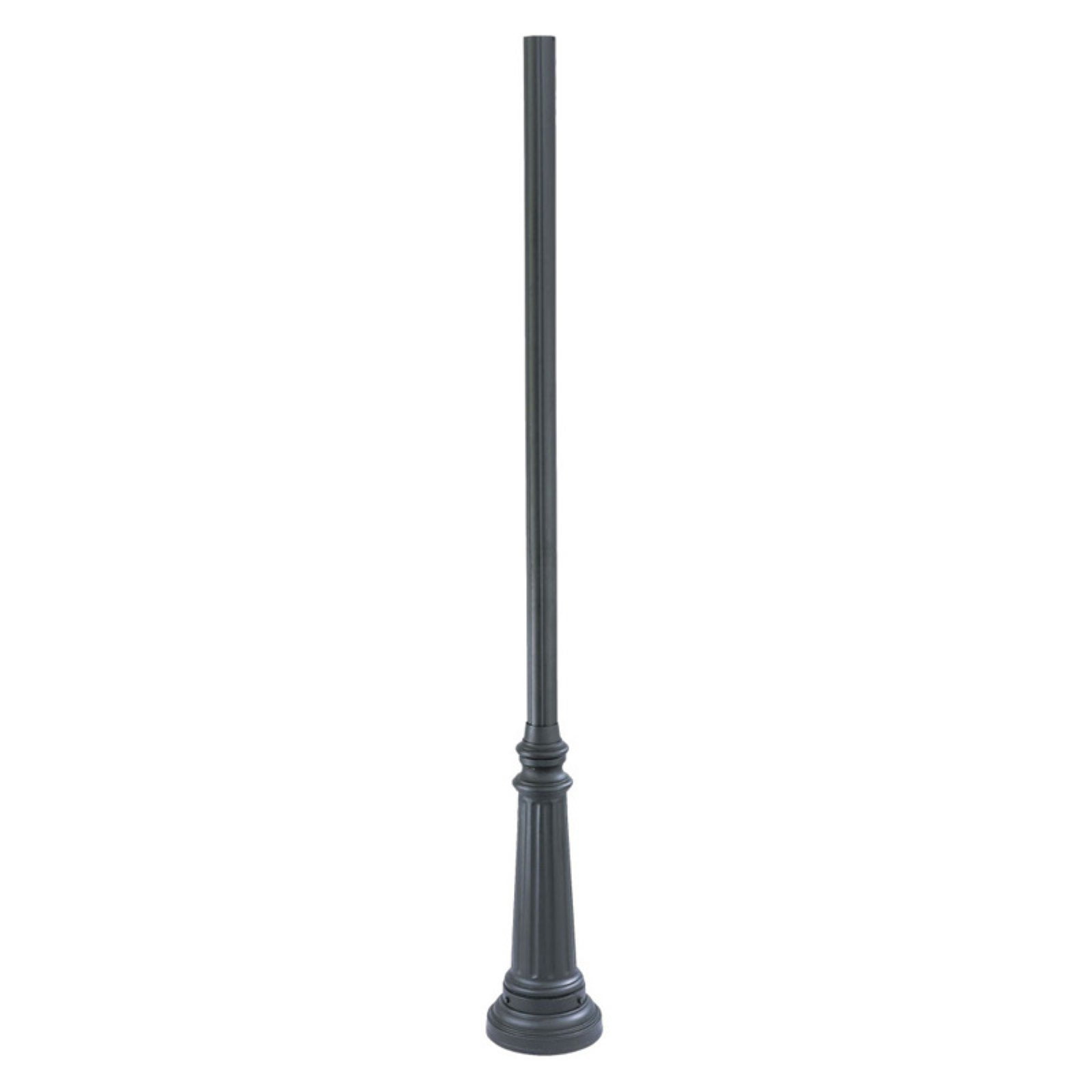 Classic 8' Fluted Cast Aluminum Outdoor Light Post - Matte Black
