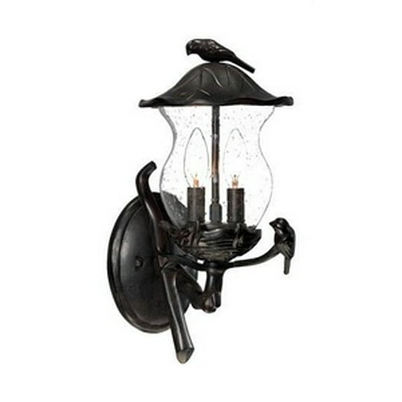 7551BC/SD Acclaim Lighting Avian - 8 Inch Two Light Outdoor Wall Mount-Black Finish-Clear Seeded Glass Color