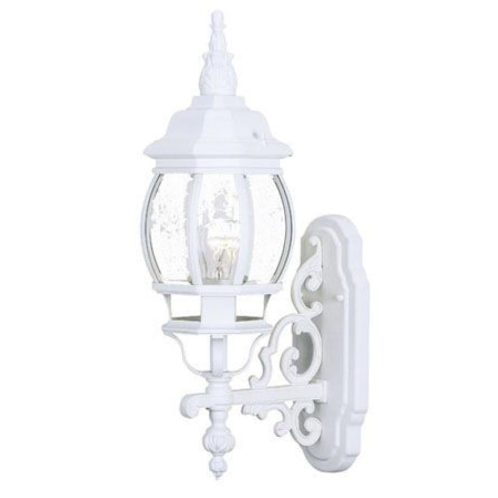 Chateau Textured White Aluminum Outdoor Wall Lantern Sconce