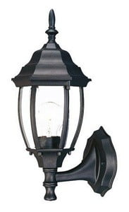 Matte Black Aluminum Outdoor Wall Sconce with Clear Beveled Glass