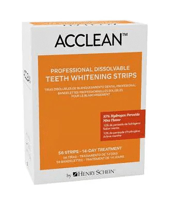 Acclean 10 Hydrogen Peroxide Teeth Whitening Strips; Dissolvable Whitening Strips; One (1) Box